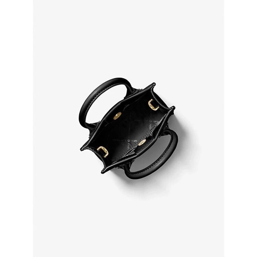Michael Kors Mercer XS Shopper Leather Crossbody Bag $298 (Black/Gold Tone) - Picture 2 of 8